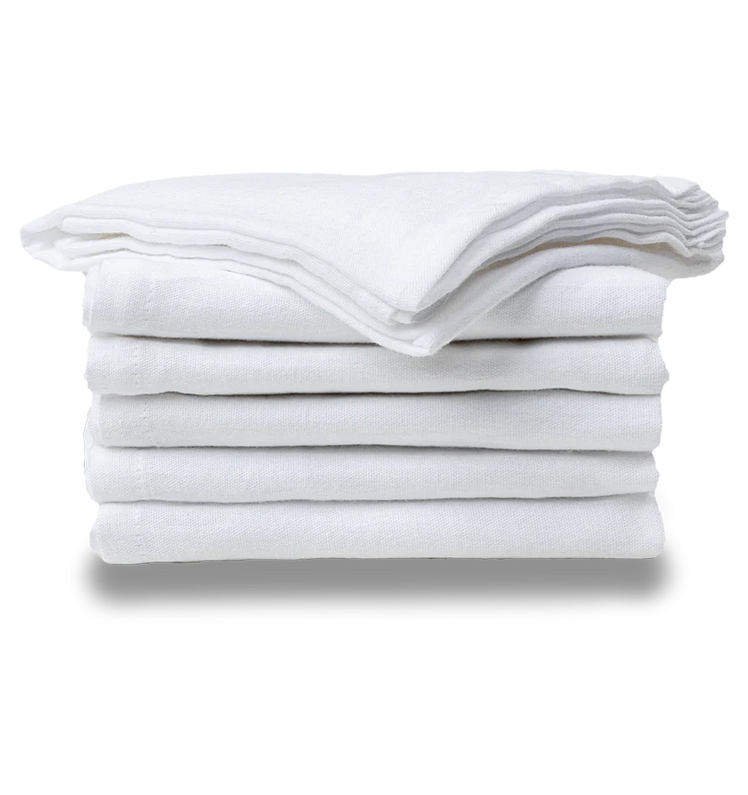 A stack of folded Cosy House Collection Flour Sack Kitchen Towels.