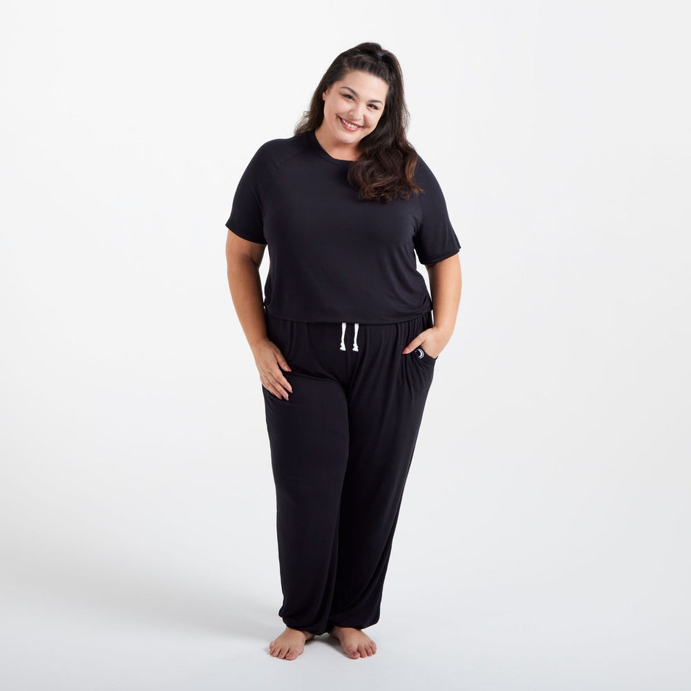 Women's Bamboo Loungewear Short Sleeve Top & Pants Set - Large Size – Cosy  House Collection